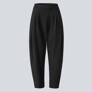 NWOT HALARA Black Womens Relaxed Fit Pants With Elastic Waistband & Loop Detail